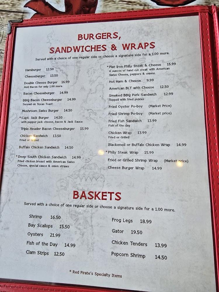 Red Pirate Family Grill & Oyster Bar Menu image 3